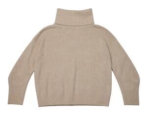 ICHI Kamara Alpaca Blend Turtleneck Knit Sweater Oatmeal Womens Medium Loose Fit